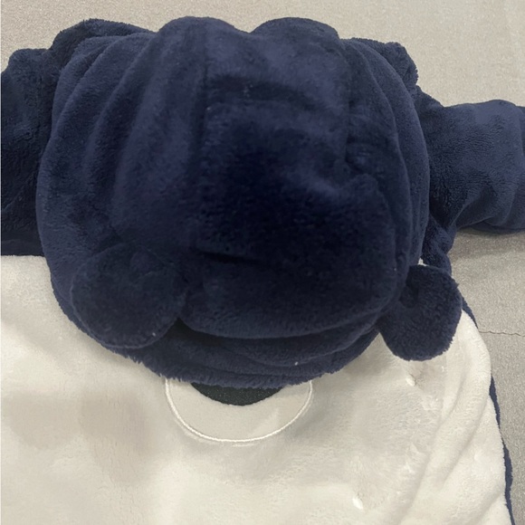 [3-6m]First Wish Polar Bear Navy White Snowsuit Snap Hooded Footed Mittens EUC - Picture 7 of 8